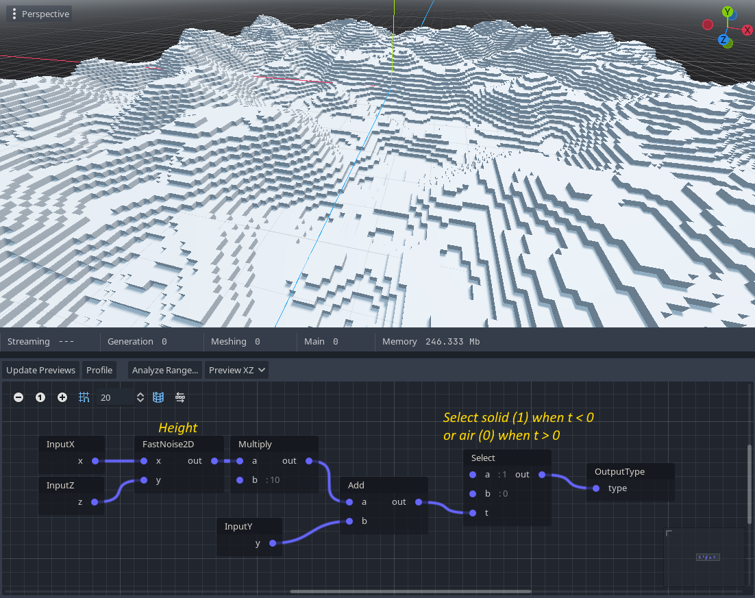 Example screenshot of a basic blocky heightmap made with a graph generator